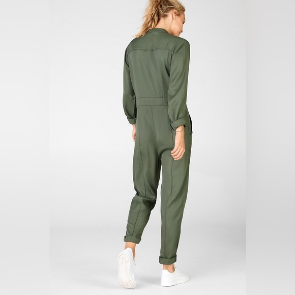 Fabletics Everleigh Woven Jumpsuit Safari Color Size Small - Picture 5 of 10